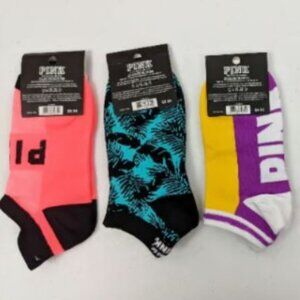 VS PINK Ankle Socks 5 PK Variety  #13-READ